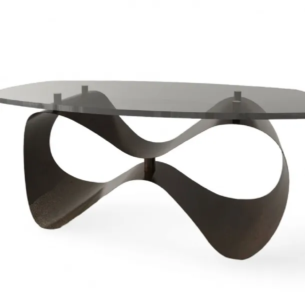 Table basse avec plateau en plexiglas et base en métal Infinity de Egoitaliano